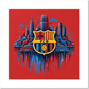 FC Barcelona Skyline Posters and Art